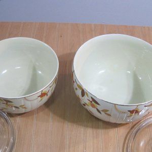 Vintage Halls Superior Quality Kitchenware Autumn Leaf Mixing Bowl 7.5 Inch